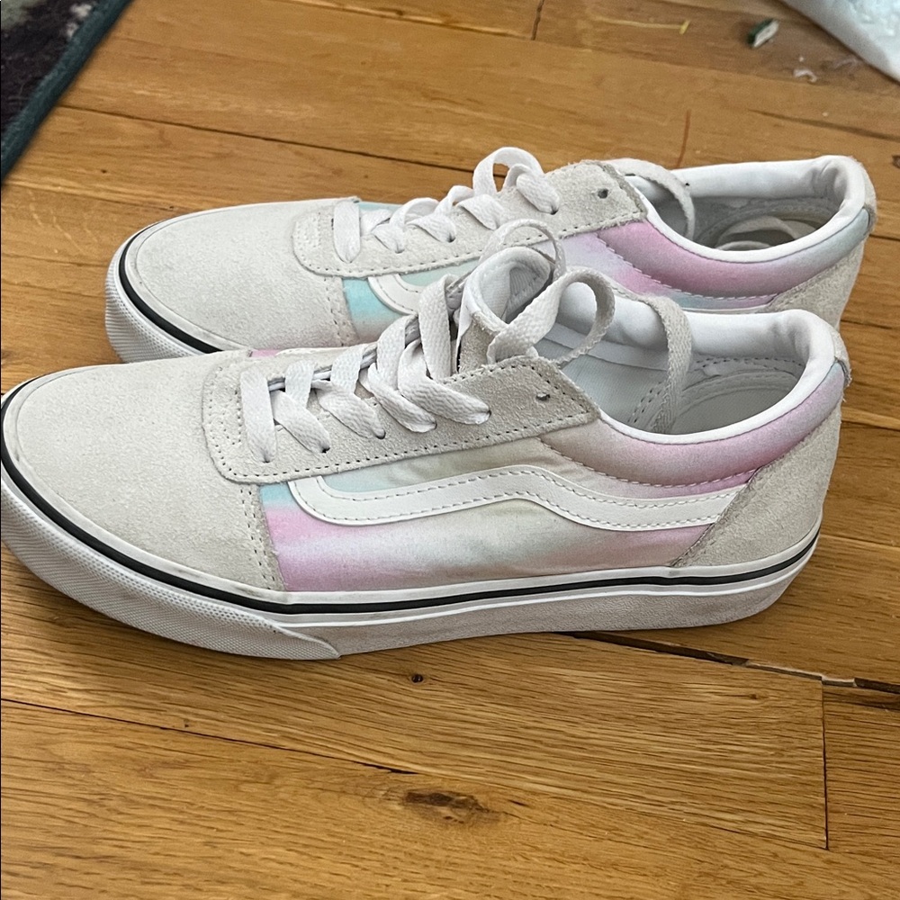 Vans Kids' White and Pastel Sneakers excellent condition